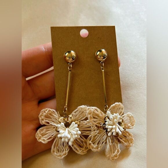 bohemian flower drop earrings A417 - Picture 4 of 4